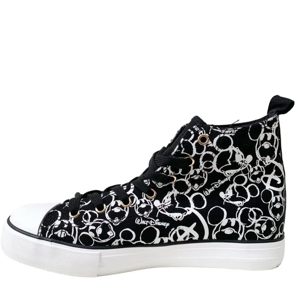 Mickey Mouse Black & White High-Top Sneakers Size 7
